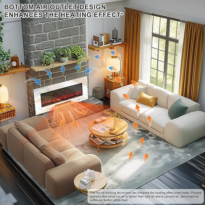 50" Electric Fireplace, Recessed & Wall Mounted Fireplace Heater 13 * 13 Colors - Image 2
