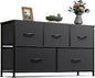 WLIVE Dresser for Bedroom with 5 Drawers, Wide Chest of Drawers, Fabric Dresser by WLIVE