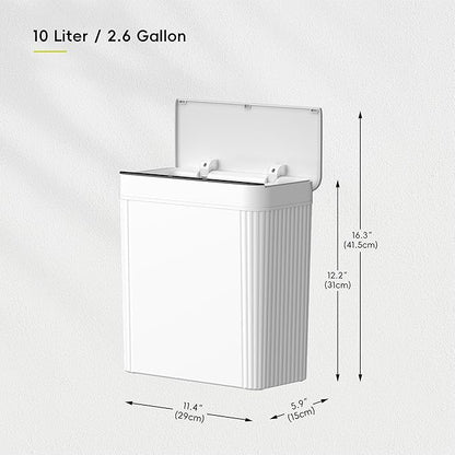 EKO Brio 10L/2.6 Gallon Motion Sensor Trash Can, Automatic Touchless Bathroom - Image 2