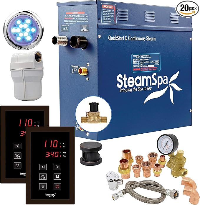 SteamSpa 4.5kW Steam Sauna Generator Executive Bundle 240V Steam Generator by SteamSpa