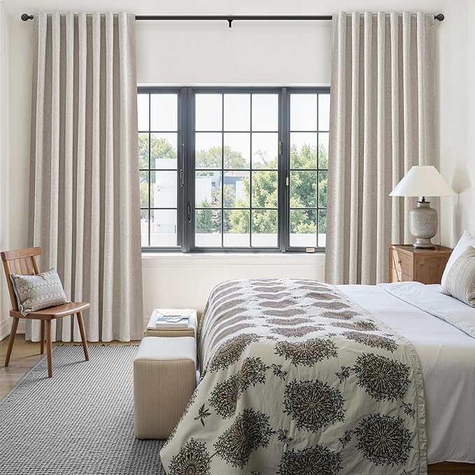 Room Darkening Curtains 72 Inches Long 2 Panels Burg, Rich Linen Heavy - Image 8