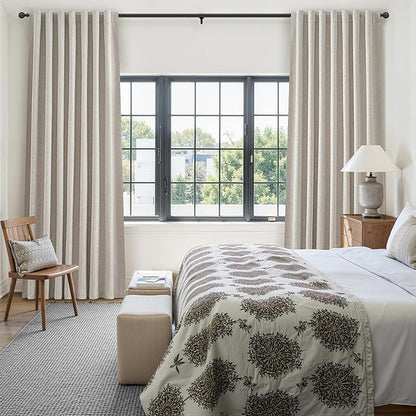 Room Darkening Curtains 72 Inches Long 2 Panels Burg, Rich Linen Heavy - Image 8