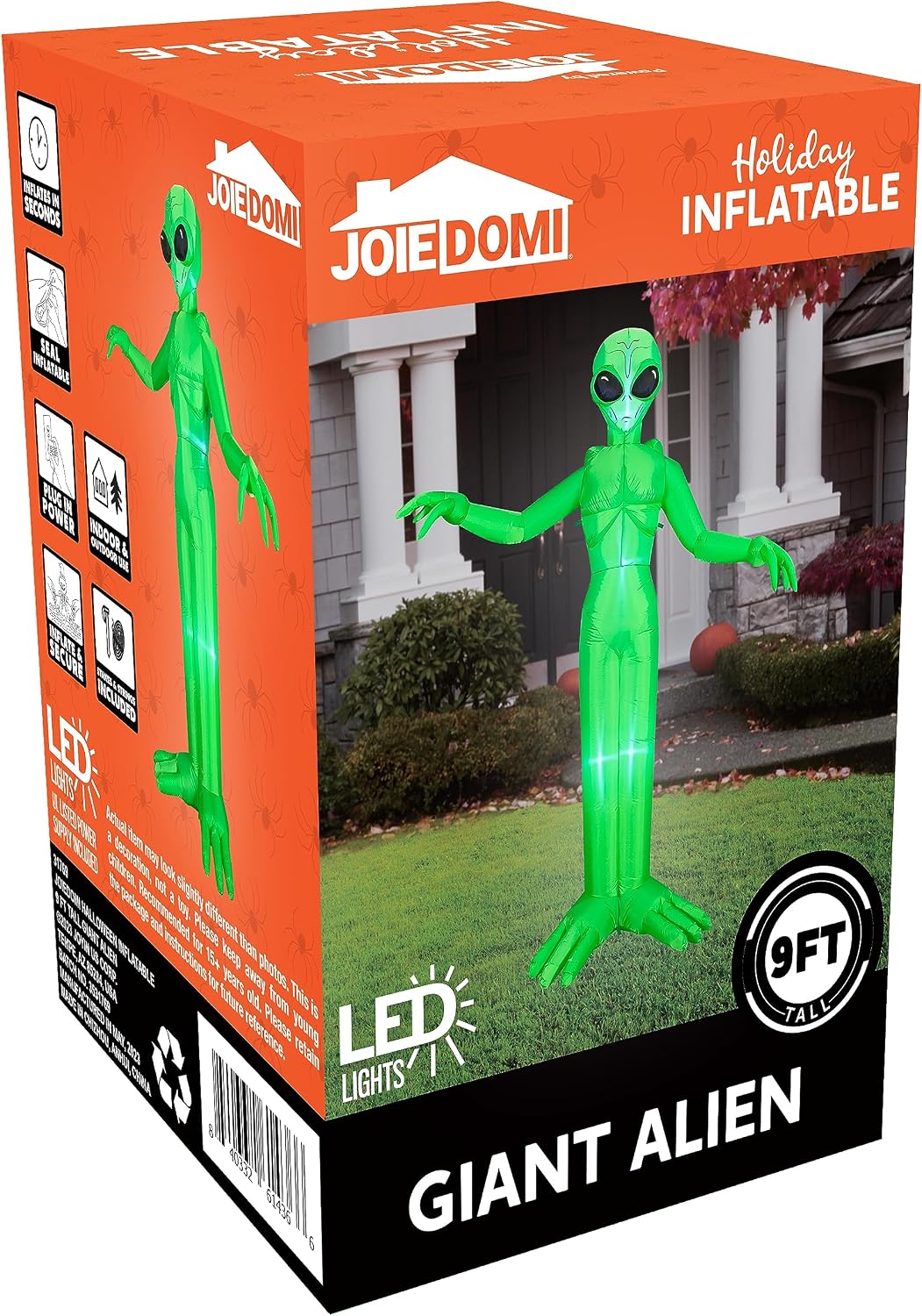 Joiedomi 9 FT Tall Halloween Inflatable Decoration Outside, Blow Up Alien Inf...