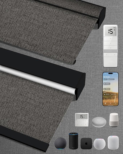 Kincmo Motorized Blinds with Remote, 100% Blackout Motorized Roller Shades Work by KincmoBlinds