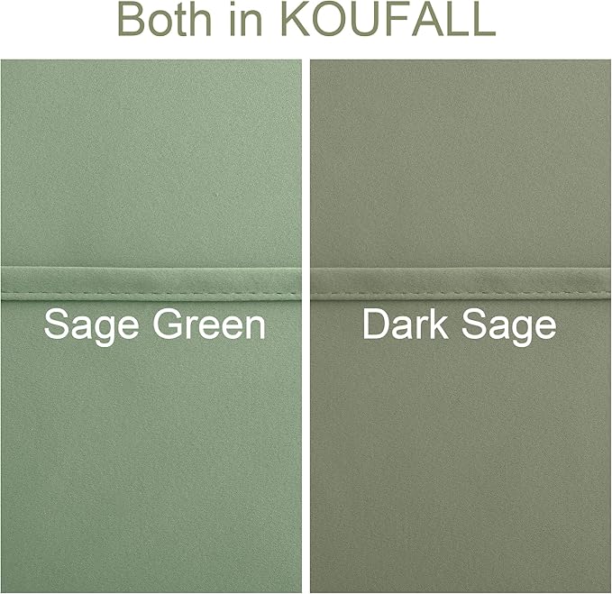 KOUFALL Sage Green Blackout Window Curtains - Image 3