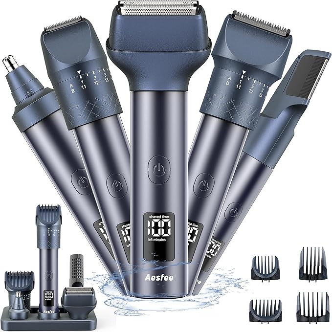 Beard Trimmer for Men, Precision Dial Adjustable 20 Settings, All-in-One by AesfeeElectricShaversandBeardTrimmer
