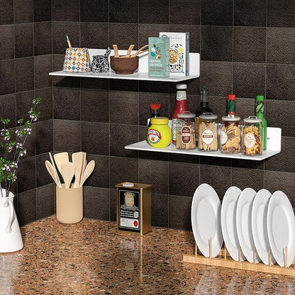 2 Pack White Acrylic Floating Shelves 15 Inches, Wall Hanging Bathroom Shelves - Image 6