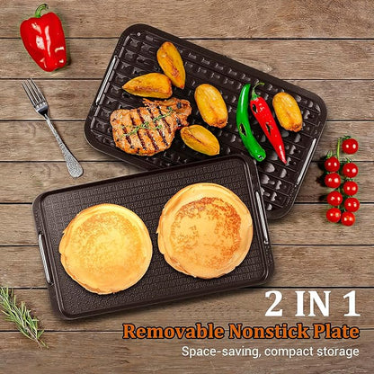 Indoor Smokeless Grill, Techwood 1500W Electric Indoor Grill - Image 2