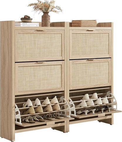 SICOTAS Rattan Shoe Storage Cabinet - Image 7