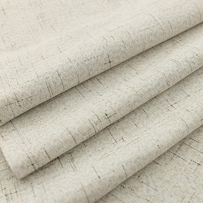 KOUFALL Oatmeal Beige Natural Linen Blackout Curtains 90 Inches Long, Pleated - Image 7