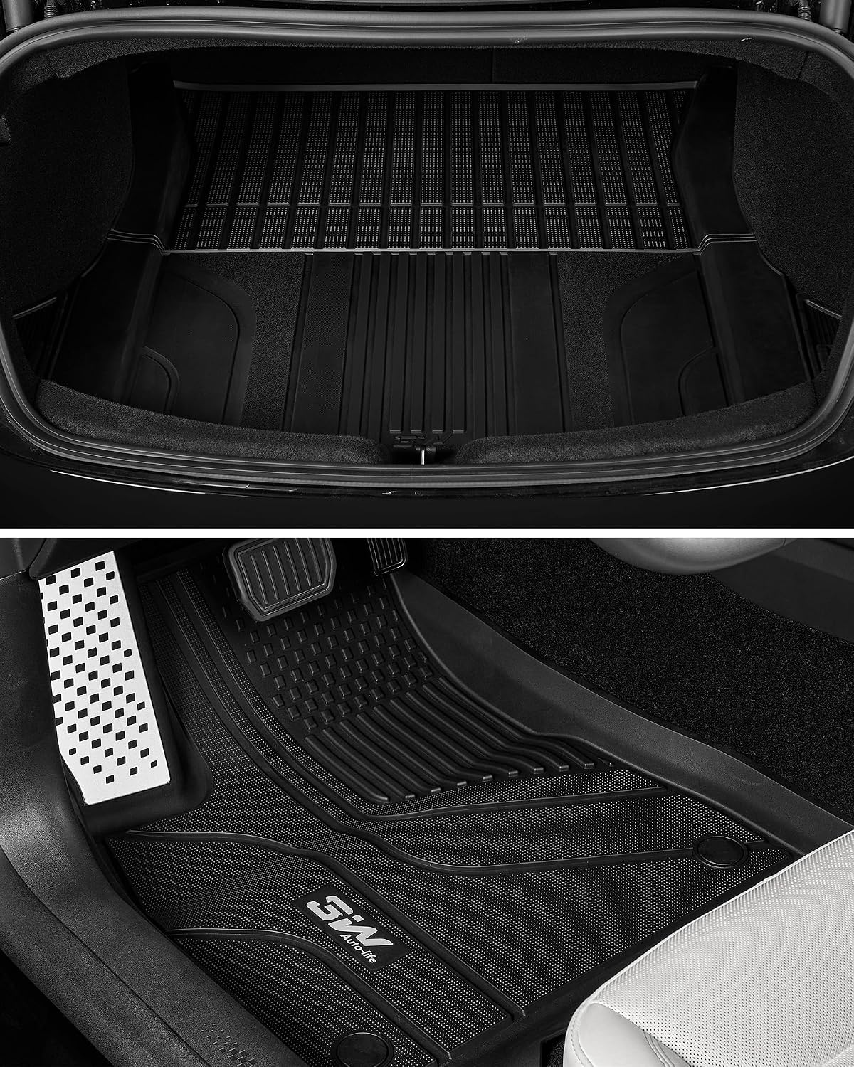 3W Floor Mats with Metal Pedal for Tesla Model 3 Highland 2024-2026