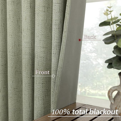 KOUFALL Linen Blackout Curtains 63 Inch Length - Image 5