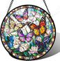 DASTOLL Stained Glass Window Hanging, Colorful Butterfly Suncatcher by DASTOLL