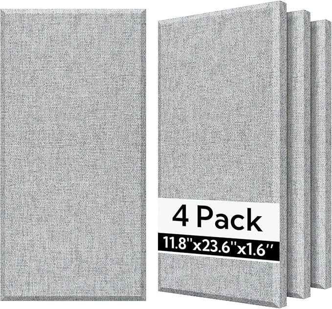 Olanglab Fiberglass Acoustic Wall Panels 4 Pack, 11.8'' x 23.6'' Sound Panels by Olanglab