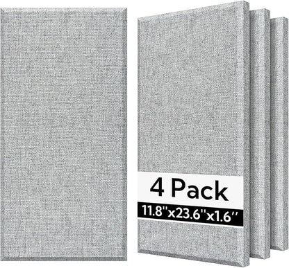 Olanglab Fiberglass Acoustic Wall Panels 4 Pack, 11.8'' x 23.6'' Sound Panels by Olanglab