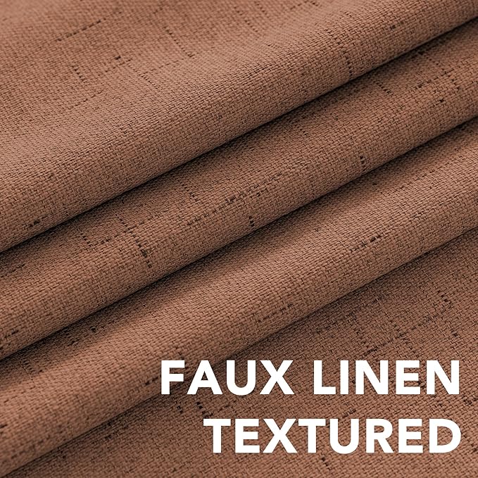 H.VERSAILTEX Linen Blackout Curtains 108 Inches Long 100% Blackout Thermal - Image 4