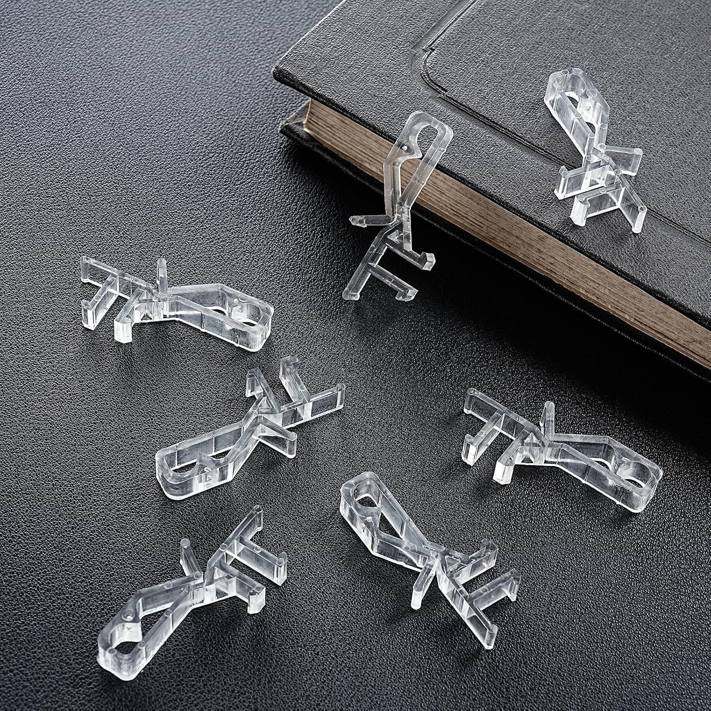 30 Pcs Hidden Channel Valance Clips 1-7/8 Inch Clear Plastic Blinds Clips for Valance, Replacement Clip with a Groove for Blinds Wood & Faux Wood Window Blinds