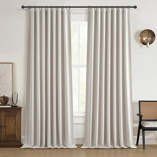 108 Inch Curtains 2 Panel Set Burg Modern Decorative Dark Out Curtains by QJMYDECO