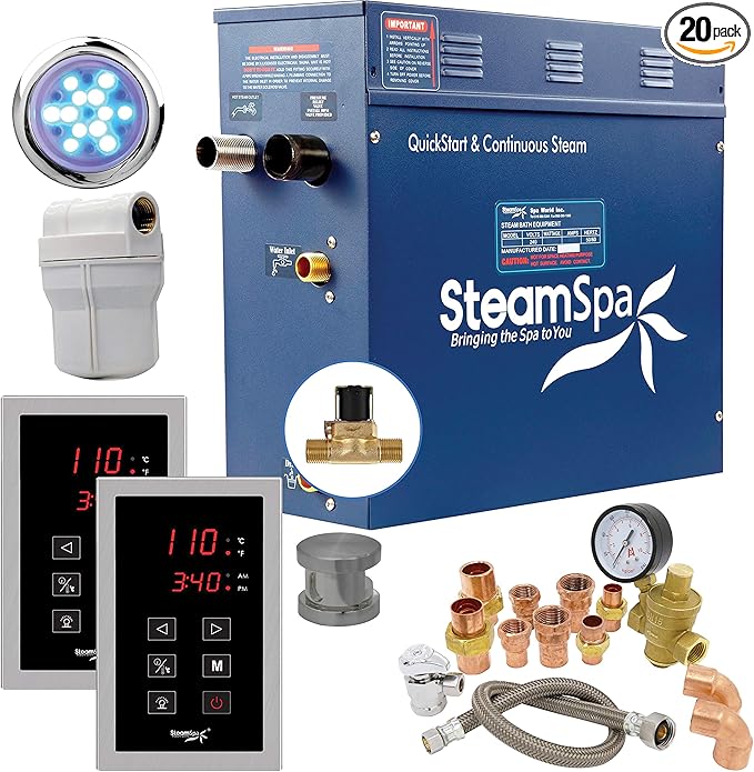 SteamSpa 4.5kW Steam Sauna Generator Executive Bundle 240V Steam Generator by SteamSpa