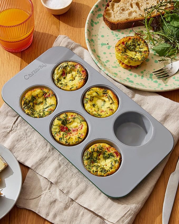 Caraway Nonstick Ceramic 6 Cup Muffin Pan – Non-Toxic, PTFE & PFOA Free – Oven - Image 8