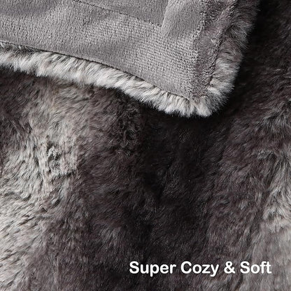 Electric Heated Blanket Throw Size 50"x60", Fast Heating Throw, Plush Faux Fur - Image 2