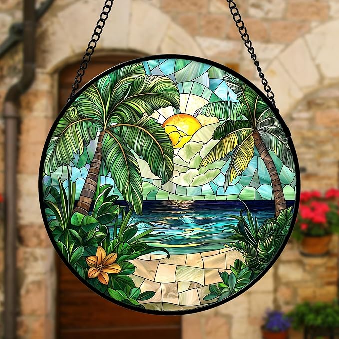DASTOLL Stained Glass Window Hanging, and Mom 9.8 in - Image 6