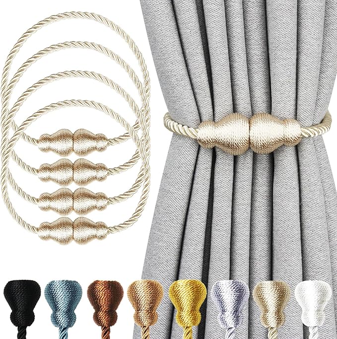 Nieffeiy Magnetic Curtain Tiebacks Outdoor Curtain Tie Backs Rope Decorative by CurtianTiebacks