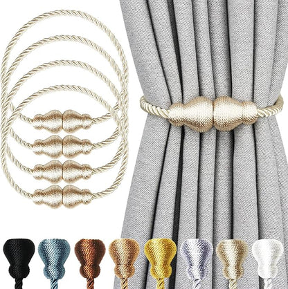 Nieffeiy Magnetic Curtain Tiebacks Outdoor Curtain Tie Backs Rope Decorative by CurtianTiebacks