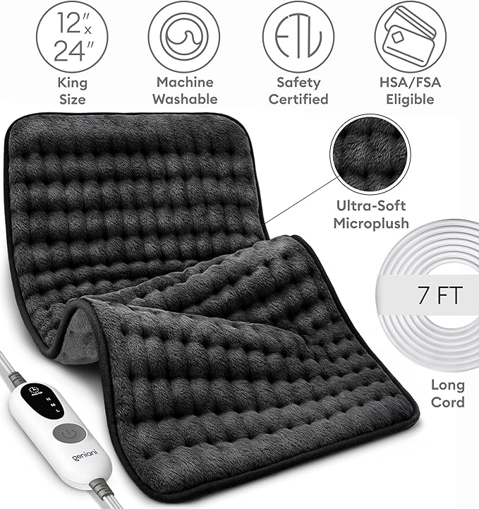 GENIANI Electric Heating Pad for Back Pain & Cramps Relief, Electric Throw - Image 8
