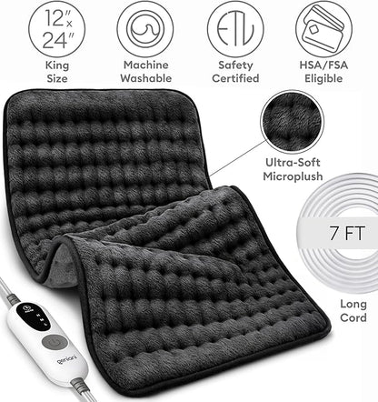GENIANI Electric Heating Pad for Back Pain & Cramps Relief, Electric Throw - Image 8