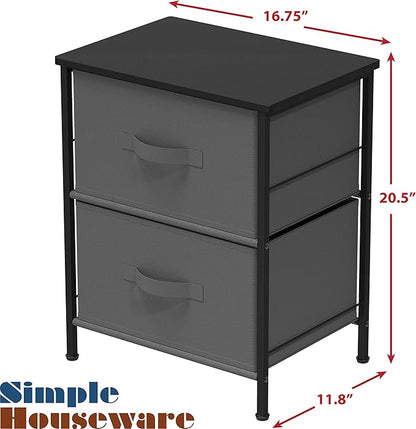 SIMPLE HOUSEWARE 2 Tier Night Stands Dresser - Image 3
