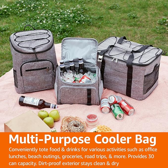 Amazon Basics Reusable Insulated Soft Cooler Backpack, 30 Can Capacity - Image 7