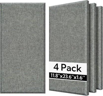Olanglab Fiberglass Acoustic Wall Panels 4 Pack, 11.8'' x 23.6'' Sound Panels by Olanglab