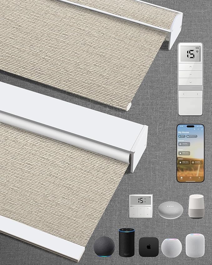 Kincmo Motorized Blinds with Remote, 100% Blackout Motorized Roller Shades Work by KincmoBlinds
