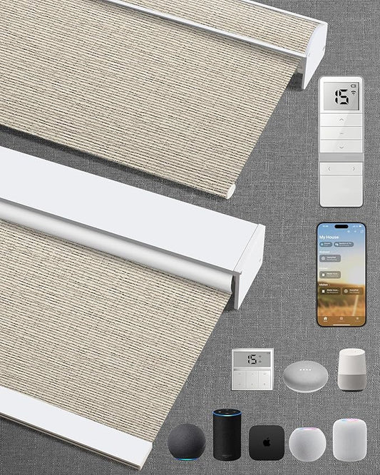 Kincmo Motorized Blinds with Remote, 100% Blackout Motorized Roller Shades Work by KincmoBlinds