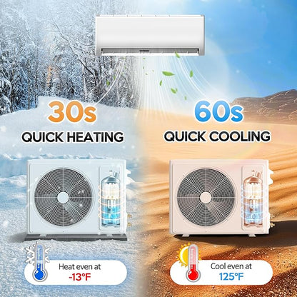 12000 BTU Mini Split Air Conditioner ＆ Heat Pump, 110V/120V Wall Mount Ductless - Image 3