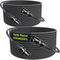 50ft XLR Cable 2 Pack, Professional Gold-Plated Rean Connectors from Neutrik by AA