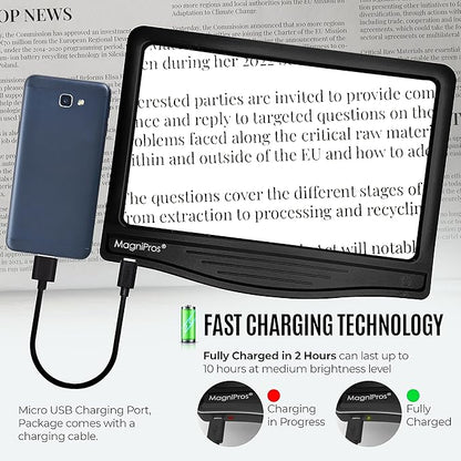 MagniPros 5X Rechargeable Large Ultra Bright LED Page Magnifier - Image 5
