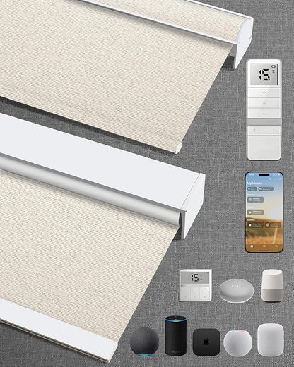 Kincmo Motorized Blinds with Remote, 100% Blackout Motorized Roller Shades Work by KincmoBlinds