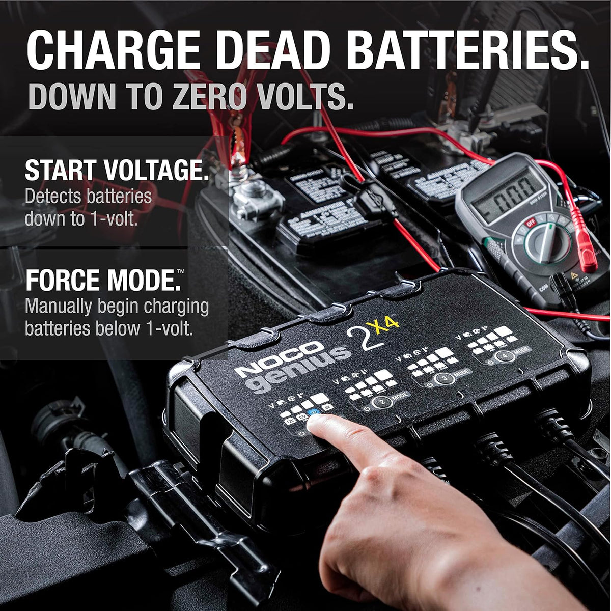 NOCO GENIUS2X4 6/12V 4-Bank Battery Charger, Trickle Charger & Maintainer