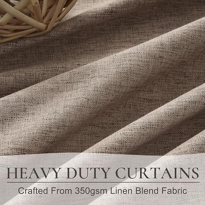 Dark Flax Black Out 92 Inch Long Boho Curtains 2 Panel Set, Farmhouse Curtain - Image 5