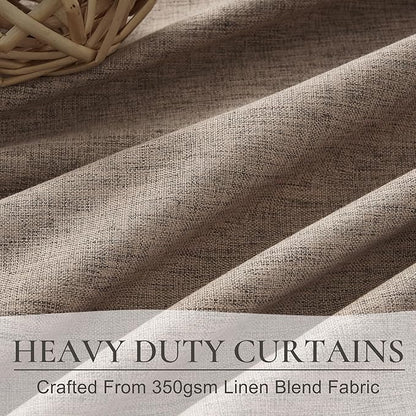 Dark Flax Black Out 92 Inch Long Boho Curtains 2 Panel Set, Farmhouse Curtain - Image 5