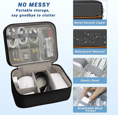 Electronics Organizer, Travel Cord Organizer Pouch, Portable Cable Organizer - Image 3