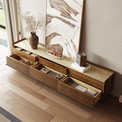 POVISON Fully-Assembled Mid Century Matte Sintered Stone TV Stand - Image 10