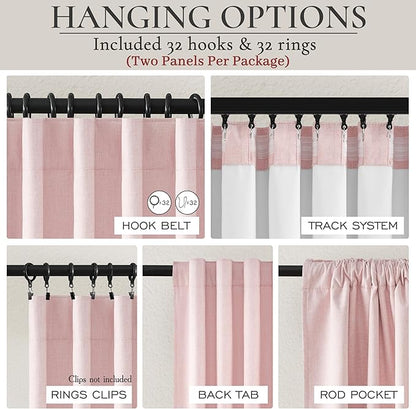 100 Inch Long Baby Pink Curtains 2 Panels Set - Image 4