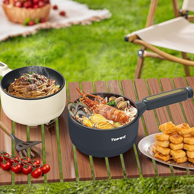 TOPWIT Hot Pot Electric, 2L Multifunctional Electric Pot, Non-Stick Sauté Pan - Image 7