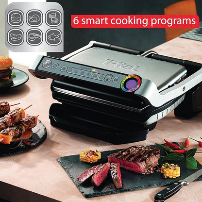 T-Fal OptiGrill Stainless Steel Electric Grill, 4 Servings, 6 Automatic Cooking - Image 3