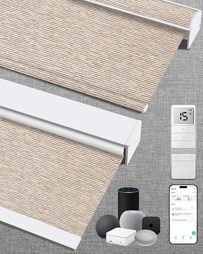 Kincmo Motorized Blinds with Remote, 100% Blackout Motorized Roller Shades Work by KincmoBlinds