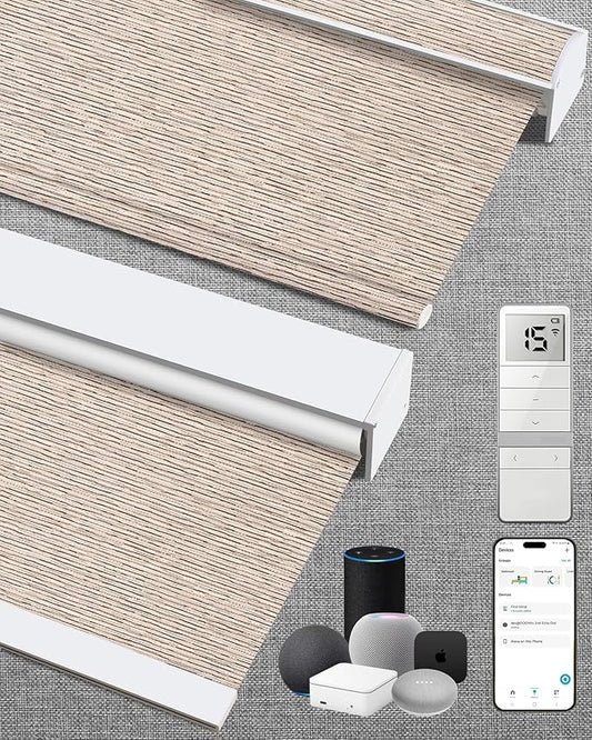 Kincmo Motorized Blinds with Remote, 100% Blackout Motorized Roller Shades Work by KincmoBlinds