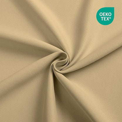 CUCRAF Beige Blackout Curtains 72 Inches Long, Thermal Insulated Noise Reducing - Image 5